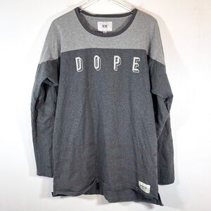 DOPE Grey Men’s The Knockout LS Hockey Tee in Grey Striped Size XXL